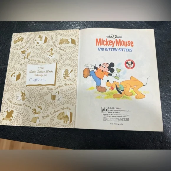 Vintage Little Golden Book Mickey Mouse -The Kitten Sitters 1978 - Picture 3 of 7